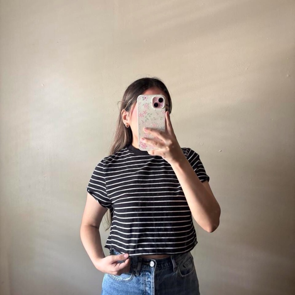Black & White Striped Baby Tee